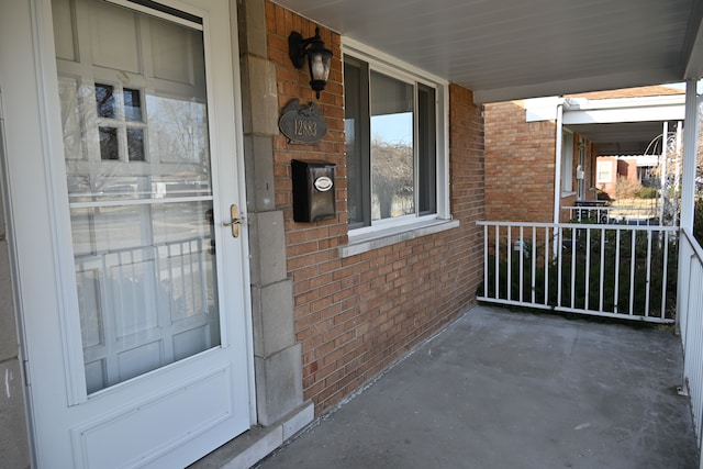 balcony featuring a porch