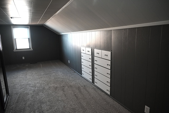 additional living space with carpet and lofted ceiling