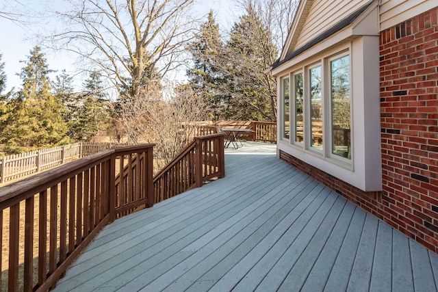 wooden terrace with fence