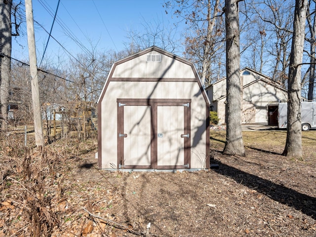 view of shed