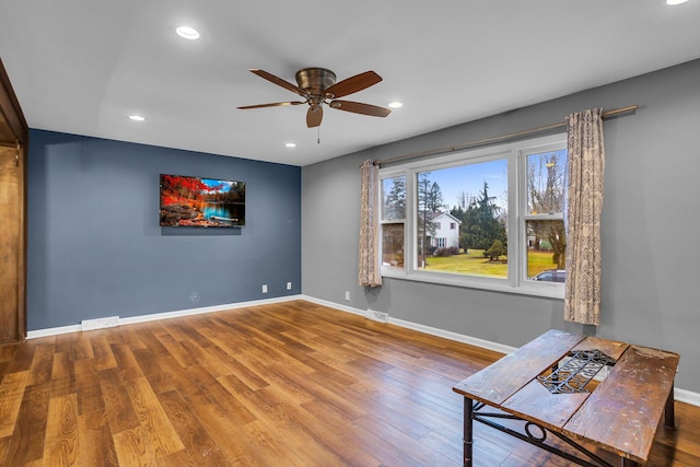 1307 Winston Dr, Jackson, MI 49203 - unfurnished room featuring recessed lighting, visible vents, baseboards, and wood finished floors