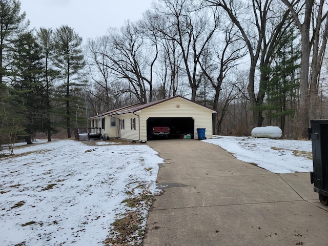 view of snow covered exterior