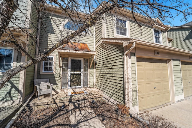 view of property with a garage