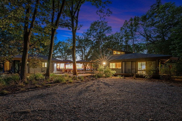 view of front of home with a patio area