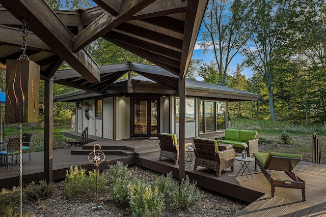 deck featuring an outdoor hangout area