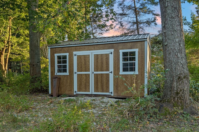 view of shed