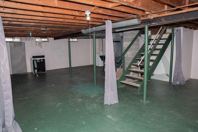 basement with stairway