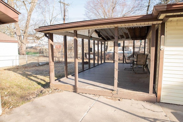 view of patio / terrace featuring fence