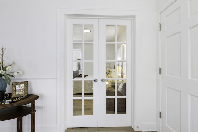 doorway with french doors