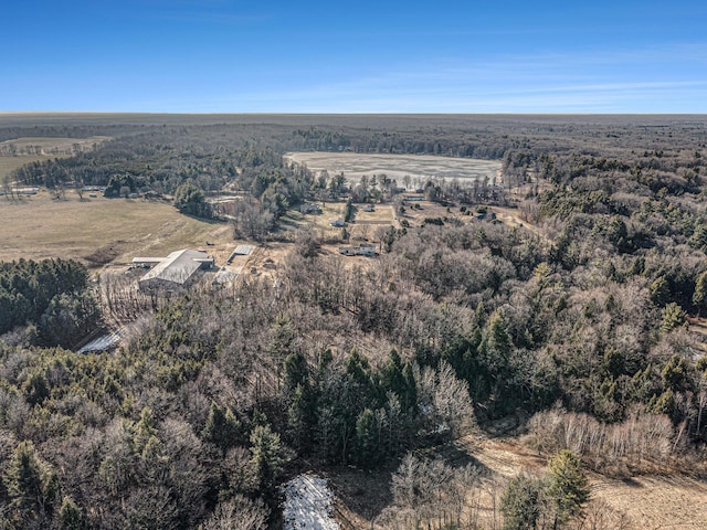 drone / aerial view with a forest view