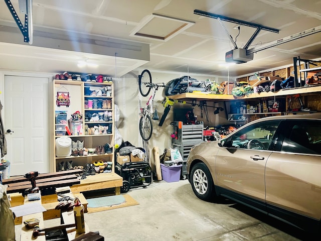 garage featuring a garage door opener