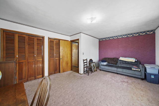 living room featuring carpet floors