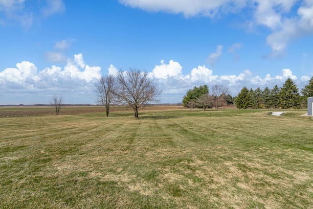 view of yard with a rural view