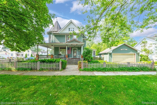 407 Westminister St, Marine City, MI 48039 - victorian-style house with a porch and a detached garage