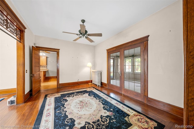 407 Westminister St, Marine City, MI 48039 - spare room featuring hardwood / wood-style floors, baseboards, and ceiling fan
