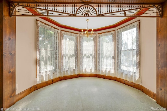 407 Westminister St, Marine City, MI 48039 - unfurnished sunroom featuring a chandelier