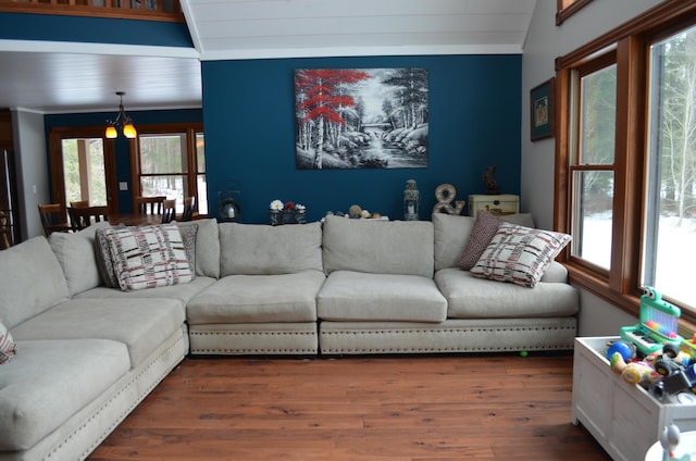 living area with wood finished floors