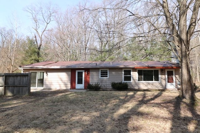 rear view of house with fence