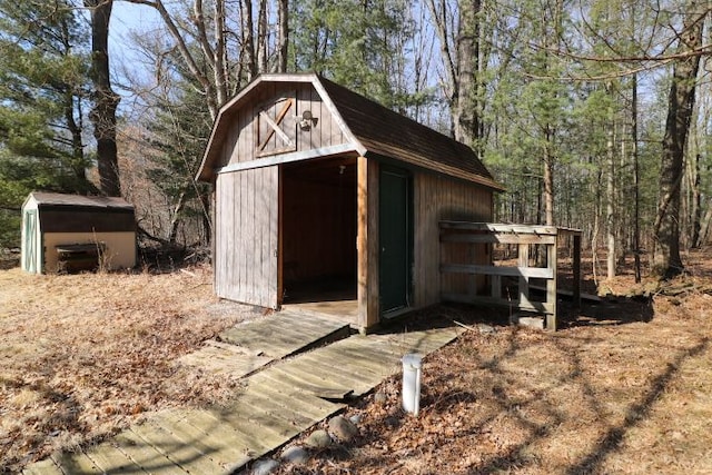 view of shed