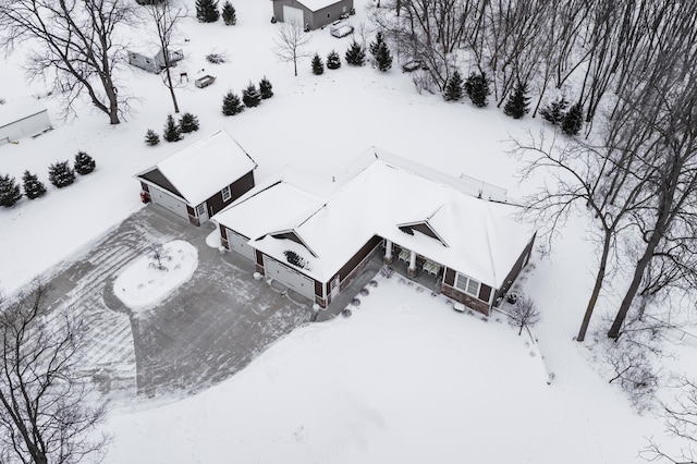 view of snowy aerial view