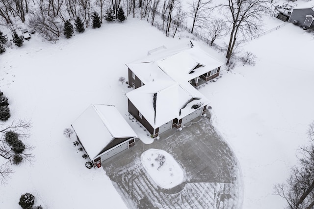 view of snowy aerial view