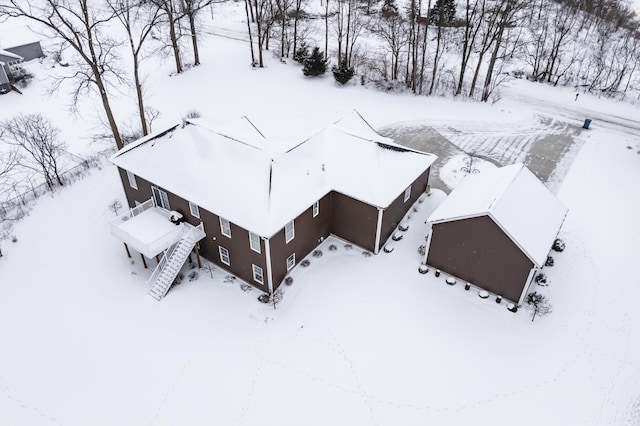 view of snowy aerial view