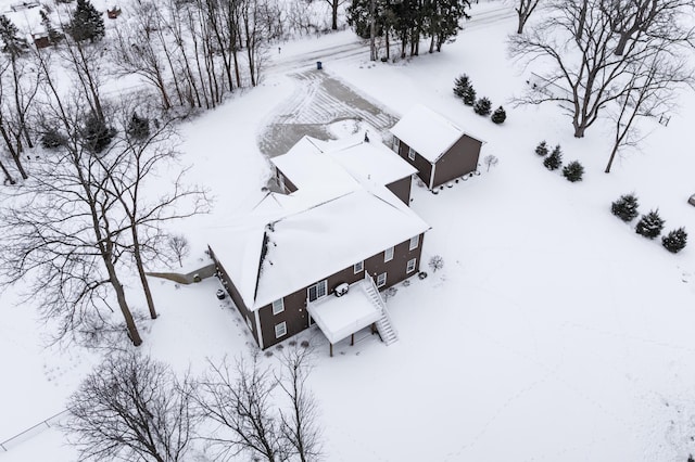 view of snowy aerial view