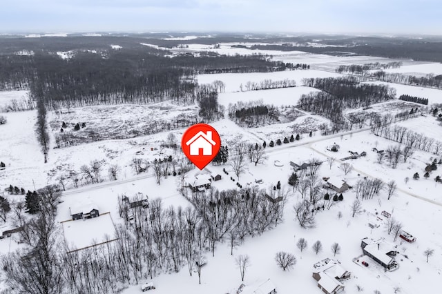 view of snowy aerial view