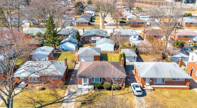 aerial view with a residential view