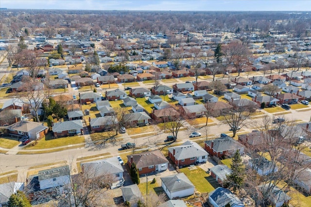 aerial view with a residential view