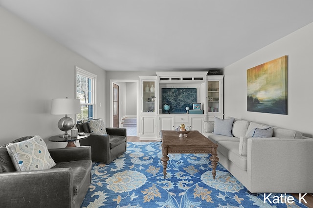 living area featuring wood finished floors