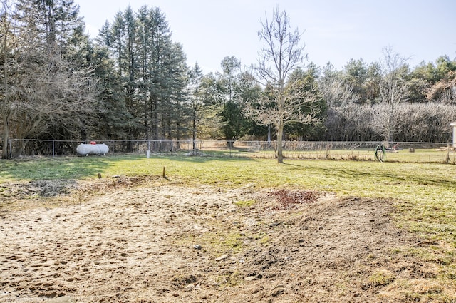 view of yard featuring fence