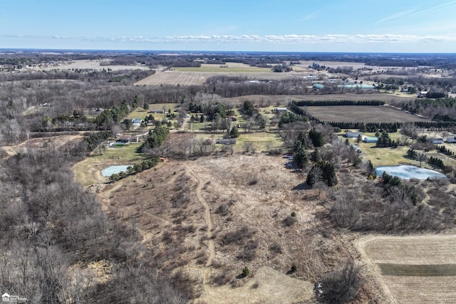 drone / aerial view with a rural view