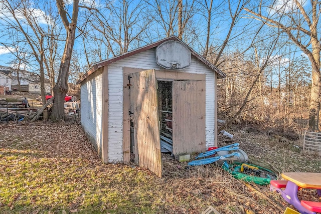 view of shed