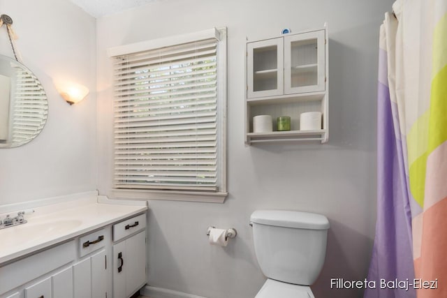 bathroom with toilet and vanity