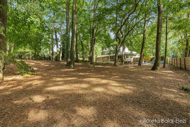 view of yard featuring fence