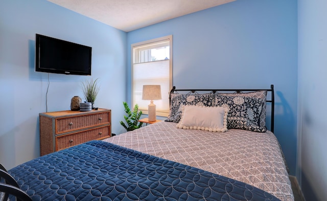 bedroom with a textured ceiling