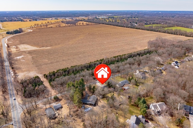 drone / aerial view featuring a rural view