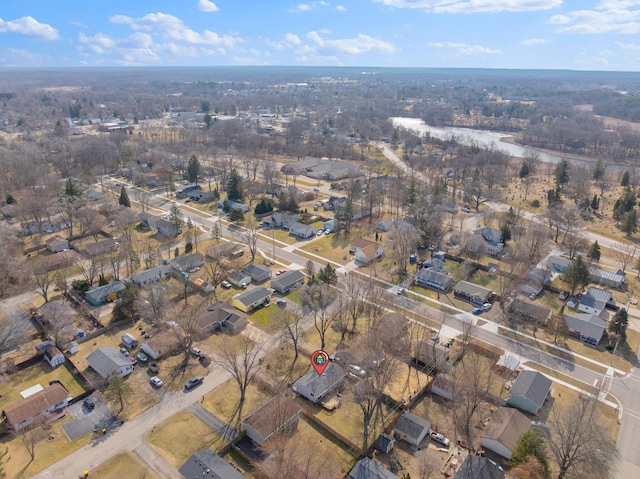 drone / aerial view with a residential view