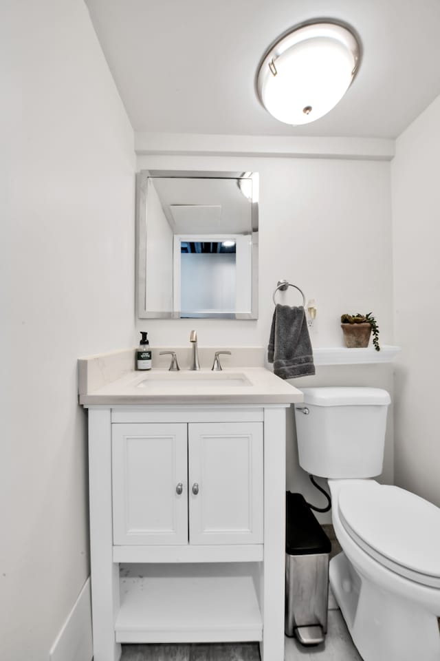 bathroom with toilet and vanity