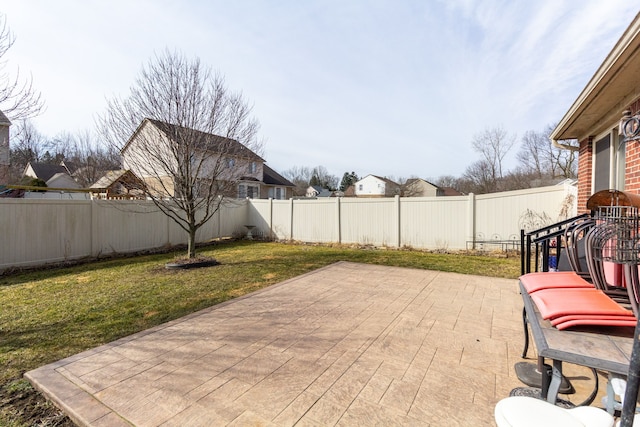 view of patio featuring a fenced backyard