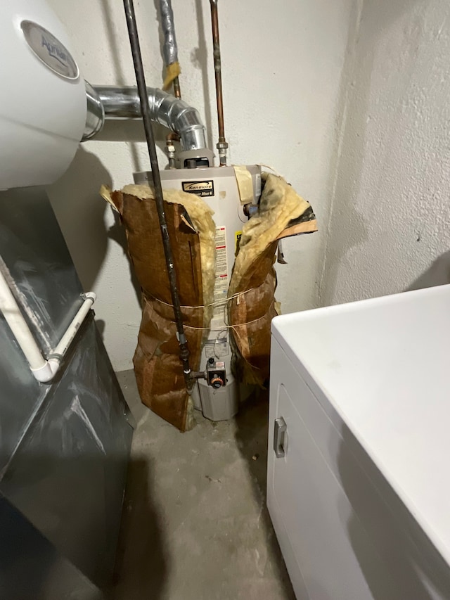 utilities with water heater and washer / clothes dryer