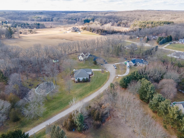 aerial view with a rural view