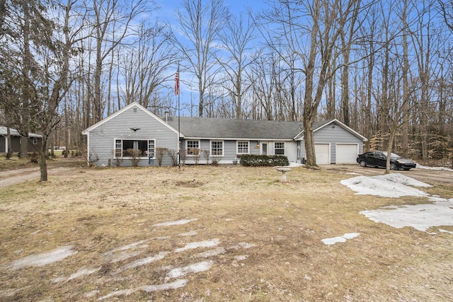 view of front of home with a garage