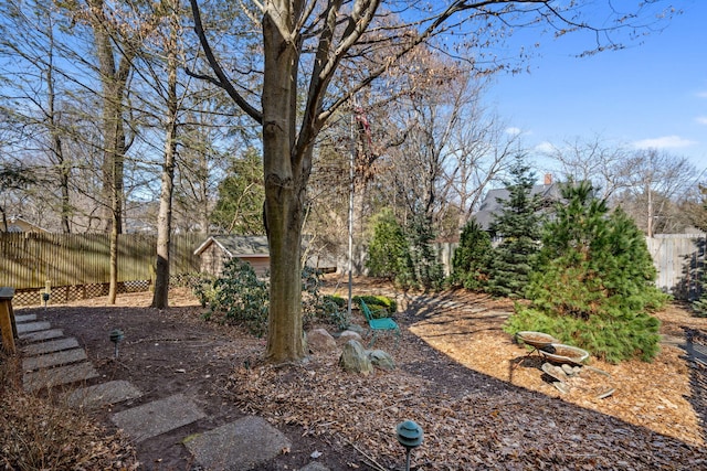 view of yard with fence