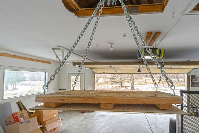 details featuring unfinished concrete flooring