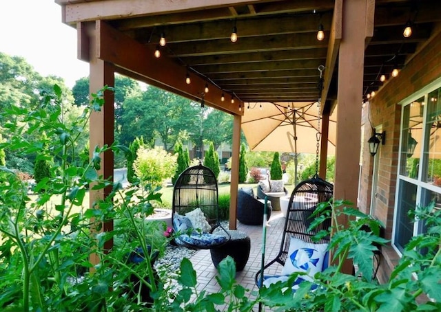 view of patio with an outdoor living space