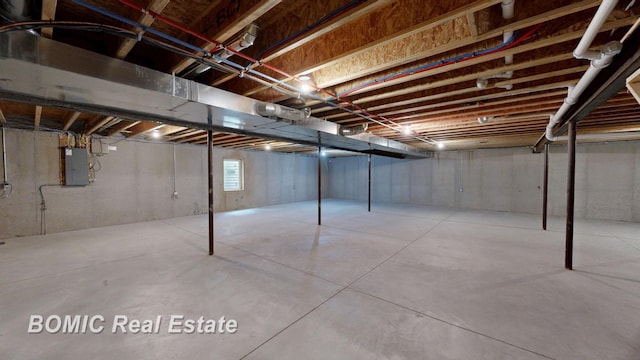 below grade area featuring electric panel