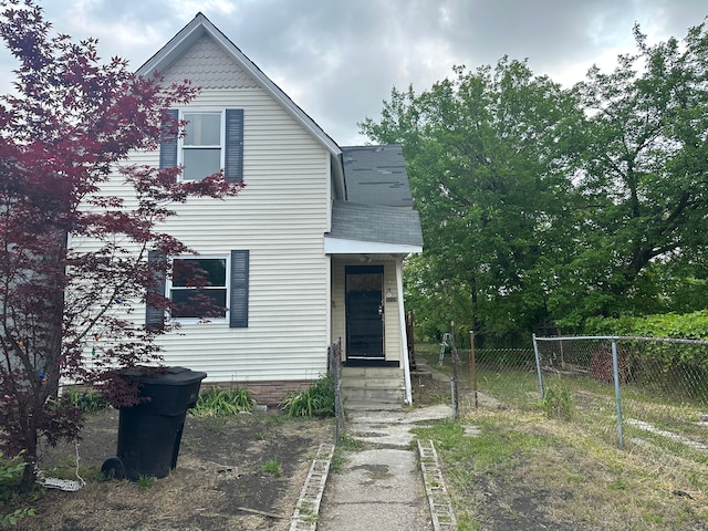 view of front of property with fence