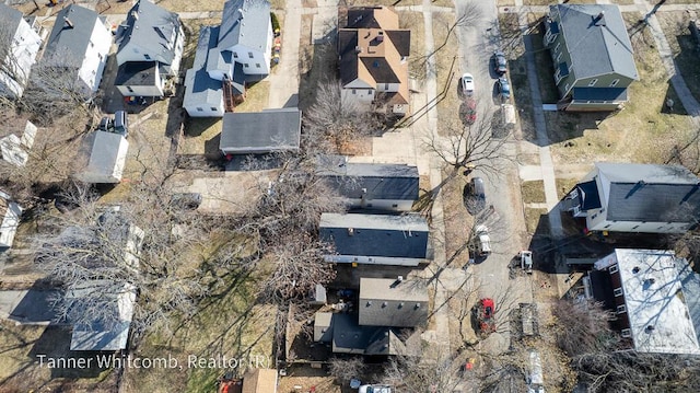 bird's eye view with a residential view